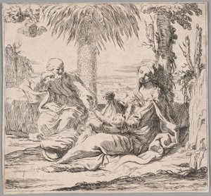 Le reste de la fuite en Égypte - Elisabetta Sirani