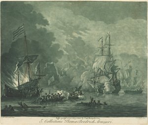 Combat contre Sept Algériens - Elisha Kirkall after Willem van de Velde the Elder