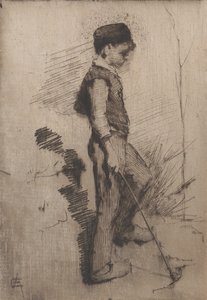 Garçon avec un bâton