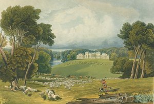 Vue de Holkham Hall, Norfolk, gravée par Robert Havell, 1818 - Elizabeth Blackwell
