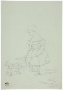 Fille avec cheval jouet à Langham House - Elizabeth Murray