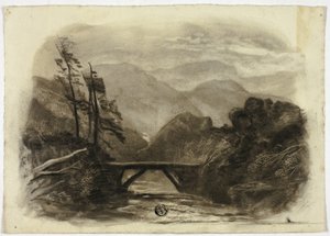 Ruisseau de montagne avec petit pont II - Elizabeth Murray