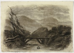 Ruisseau de montagne avec petit pont I - Elizabeth Murray