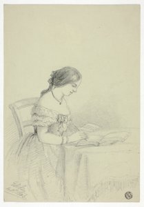 Femme peignant à l