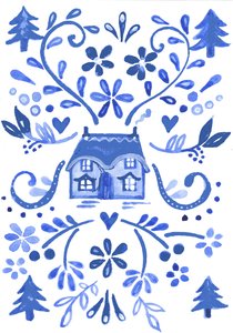 Blue Cottage, 2017 (aquarelle)