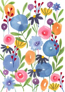Fleurs Boho, 2018 (aquarelle) - Elizabeth Rider