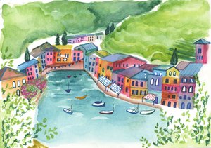 Port de Gênes, 2018 (aquarelle)
