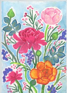 Bouquet de renoncules, 2018 (pastel à l