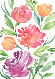 Fleurs sauvages, 2018 (aquarelle) - Elizabeth Rider