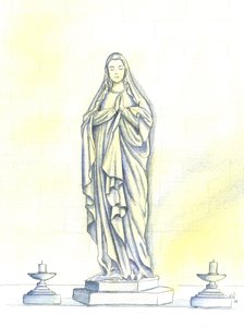 Une statue de la Sainte Vierge Marie