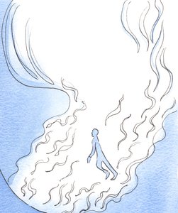 Les enfants de Dieu jouent en Sa Présence, semble-t-il, parmi les vrilles de flamme avec lesquelles le Père s