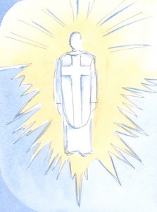 Le Christ - presque insupportablement éblouissant, royal et puissant - règne maintenant au ciel, vrai homme et vrai Dieu, notre Grand Prêtre