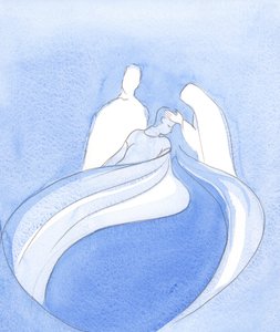 Le Christ et Notre-Dame sont comme des assistants célestes, nous aidant tandis que quelque chose de merveilleux naît du tumulte spirituel et de la persévérance