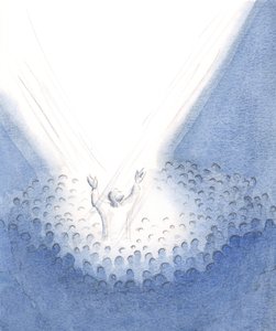 Le Christ est présent ici avec nous à la messe, vraiment humain, offrant son sublime sacrifice au nom de ses frères et sœurs, 2001 - Elizabeth Wang