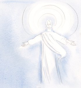 Le Christ aime saluer ses amis dans la Sainte Communion
