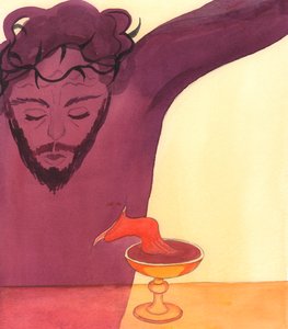 Christ a versé son sang pour nous, au Calvaire