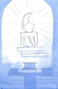 Le Christ était assis sur un trône céleste, dans notre sanctuaire. Le Christ notre Dieu est digne des souffrances que nous endurons par amour pour lui - Elizabeth Wang