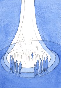 Le Sacrifice du Christ - offert depuis la terre - est comme un phare de lumière devant le Ciel, 2002