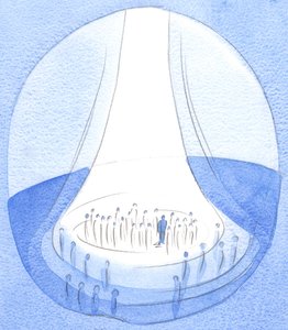 Le sacrifice du Christ - offert depuis la terre - est comme un phare de lumière devant le Ciel - Elizabeth Wang