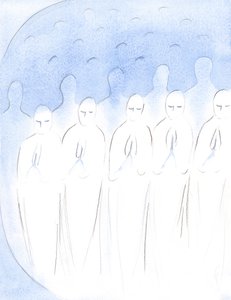 Les âmes défuntes qui ont été fidèles mais qui subissent maintenant une purification sont en paix, souffrant volontiers, pour être dignes de Dieu - Elizabeth Wang
