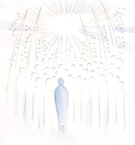Chaque personne pour laquelle nous prions est élevée dans la lumière de Dieu et aidée par les prières des saints