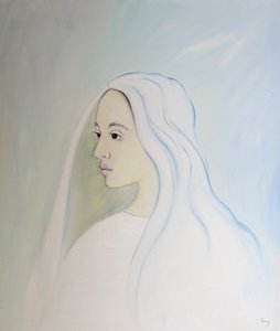 Au ciel, la Vierge Marie partage la préoccupation de son fils pour tout ce qui se passe sur terre, 2000 - Elizabeth Wang