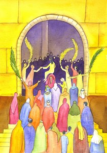 Jésus entre à Jérusalem en procession (Dimanche des Rameaux)