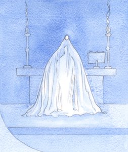 Jésus est Dieu-avec-nous, à la consécration, voilant Sa gloire, mais toute la gloire cachée de nous ici est offerte au Père