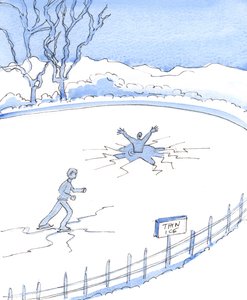 Tout comme une personne qui patine délibérément sur de la glace mince est vouée à tomber à travers, les gens qui ignorent volontairement les lois de Dieu risquent de tomber et de se perdre - Elizabeth Wang
