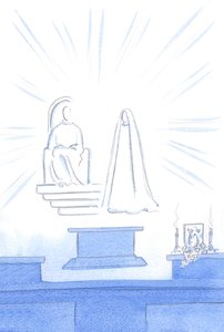 Tout comme, pour une fête terrestre, nous avons des invités, de la musique et de la lumière, des invités célestes assistent à la 