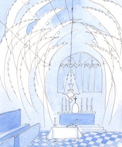 Les anges entourent le sanctuaire à la Messe