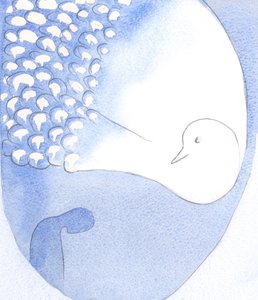 Le Saint-Esprit très saint - vu comme un bel oiseau aux plumes blanches éclatantes - est présent et à l