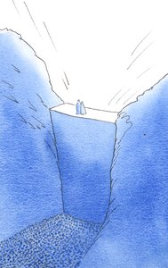 Le mur du péché, qui nous sépare de Dieu, est escaladé uniquement par le Christ, qui se tient avec sa mère. Lui seul peut nous aider à atteindre la Gloire du Ciel - Elizabeth Wang