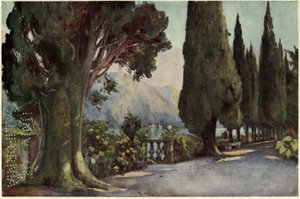 Avenue des Cyprès, Villa del Pizzo, Lac de Côme, Illustration de 