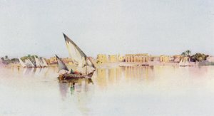 Le Temple de Louxor, depuis la rive ouest du Nil - Ella Du Cane