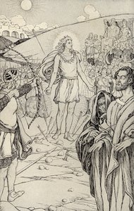 Chaque flèche dépassait sa tête, illustration de 