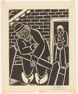 Fermier devant sa maison - Else Berg (signed by artist)
