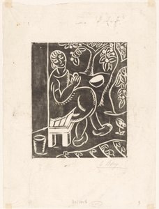 Femme sur un banc - Else Berg (signed by artist)