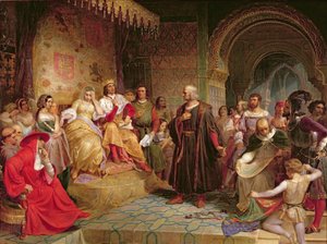 Colomb devant la Reine, 1843 - Emanuel Gottlieb Leutze