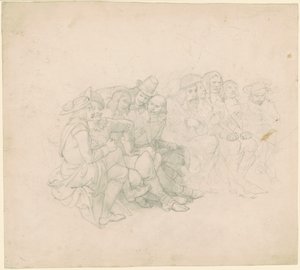 Hommes en costumes du XVIIe siècle [recto] - Emanuel Gottlieb Leutze