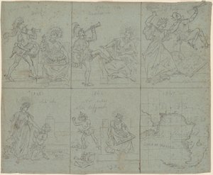 Dessin politique de la guerre civile américaine - Emanuel Gottlieb Leutze