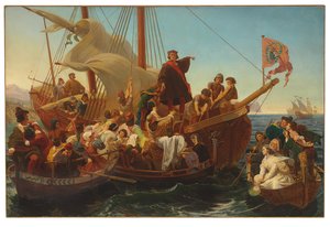 Le départ de Christophe Colomb de Palos en 1492, 1855 - Emanuel Gottlieb Leutze
