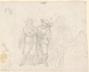 Deux cavaliers (recto) - Emanuel Gottlieb Leutze
