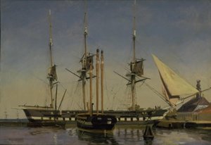 La frégate "Niels Juel" près de la garde principale à Nyholm - Emanuel Larsen