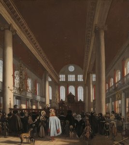 Intérieur de la synagogue portugaise à Amsterdam - Emanuel de Witte