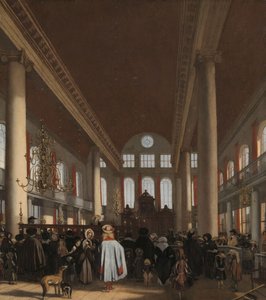Intérieur de la synagogue portugaise à Amsterdam, 1680 - Emanuel de Witte