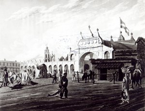 Place du marché, gravé par Daniel Havell, 1820