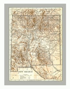 Carte du Nouveau-Mexique, vers 1900 - Emery Walker