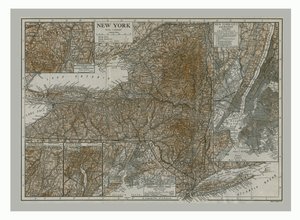 Carte de New York, vers 1900