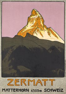 Affiche publicitaire pour Zermatt, Suisse - Emil Cardinaux